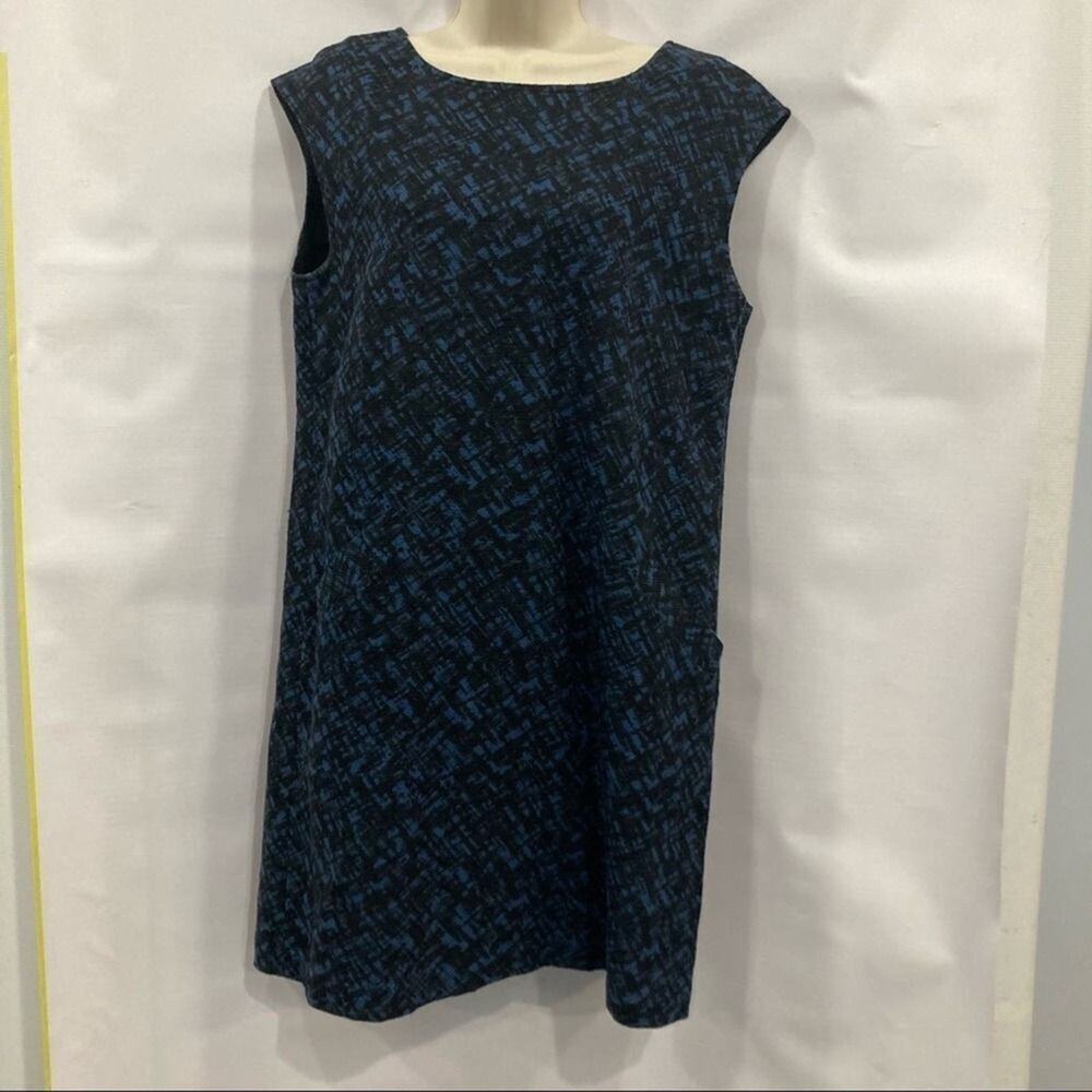 MICHAEL MICHAEL KORS BLUE & BLACK LINEN DRESS SIZE 12